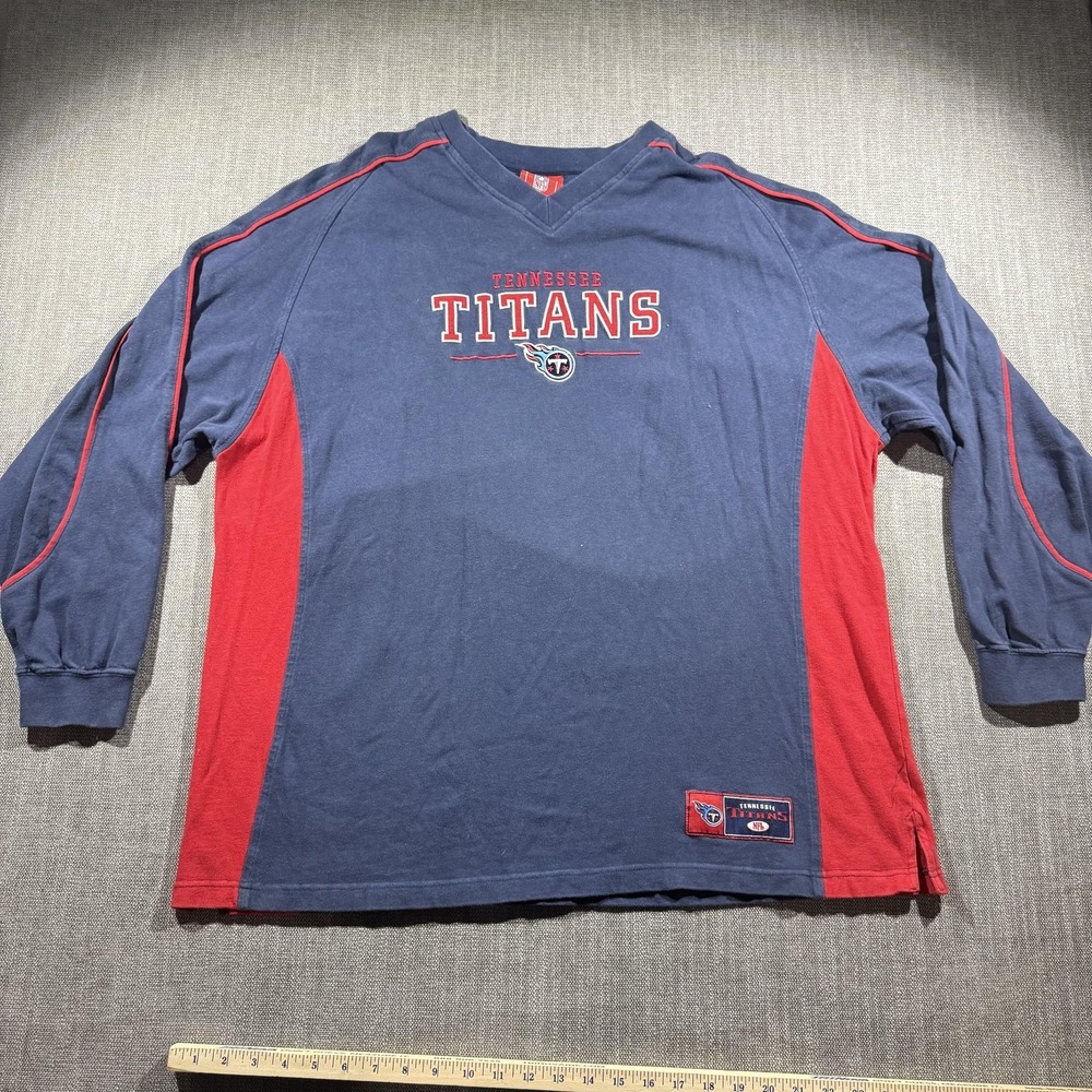 Tennessee Titans Shirt Mens XL Blue NFL Football NFL Long Sleeve V Neck Pullover